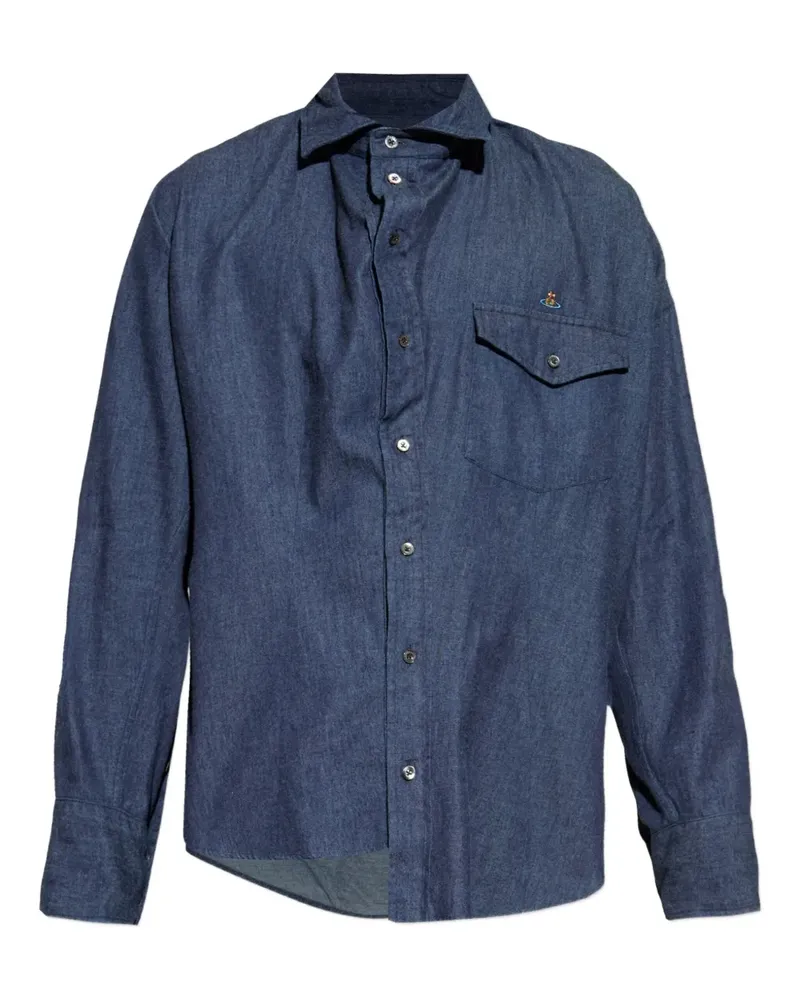 Vivienne Westwood Orb-logo buttoned shirt - Blau Blau