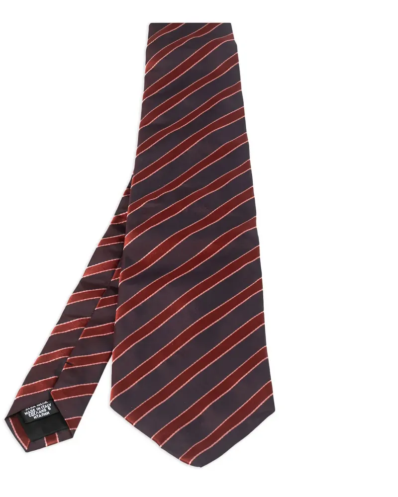 HUGO BOSS Gestreifte Krawatte aus Seide - Braun Braun