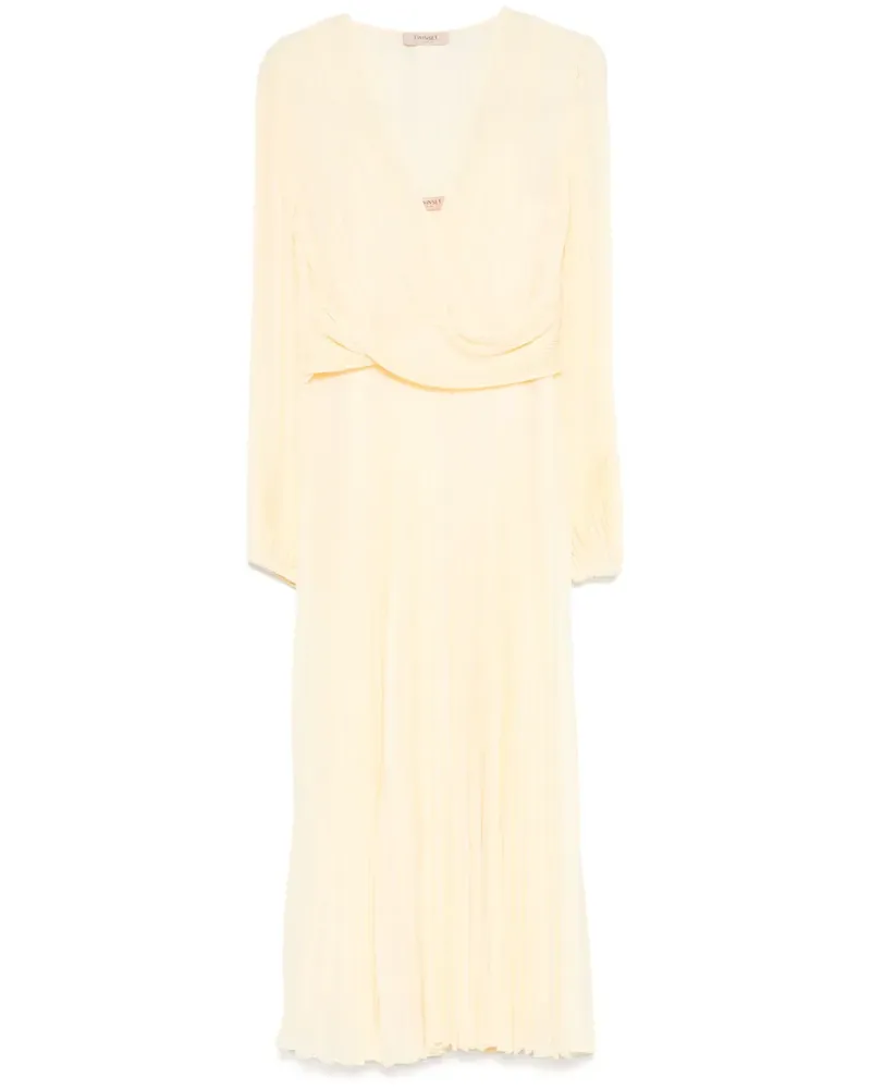 Twin-Set Plissiertes Kleid - Gelb Gelb