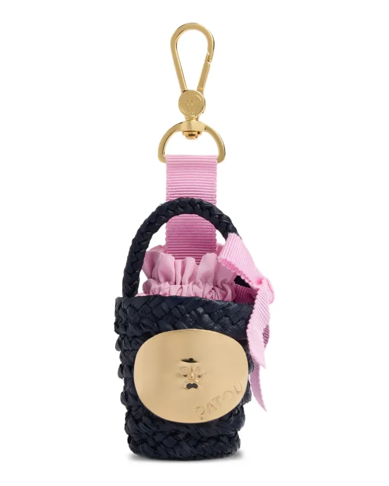 Patou Schlüsselanhänger aus Raffiabast mit Beutelform - Blau Blau