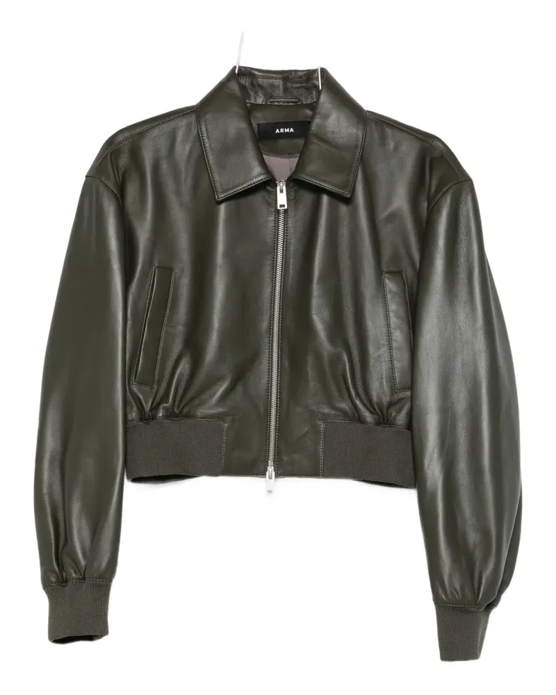 Arma Desy leather bomber jacket - Grün Grün