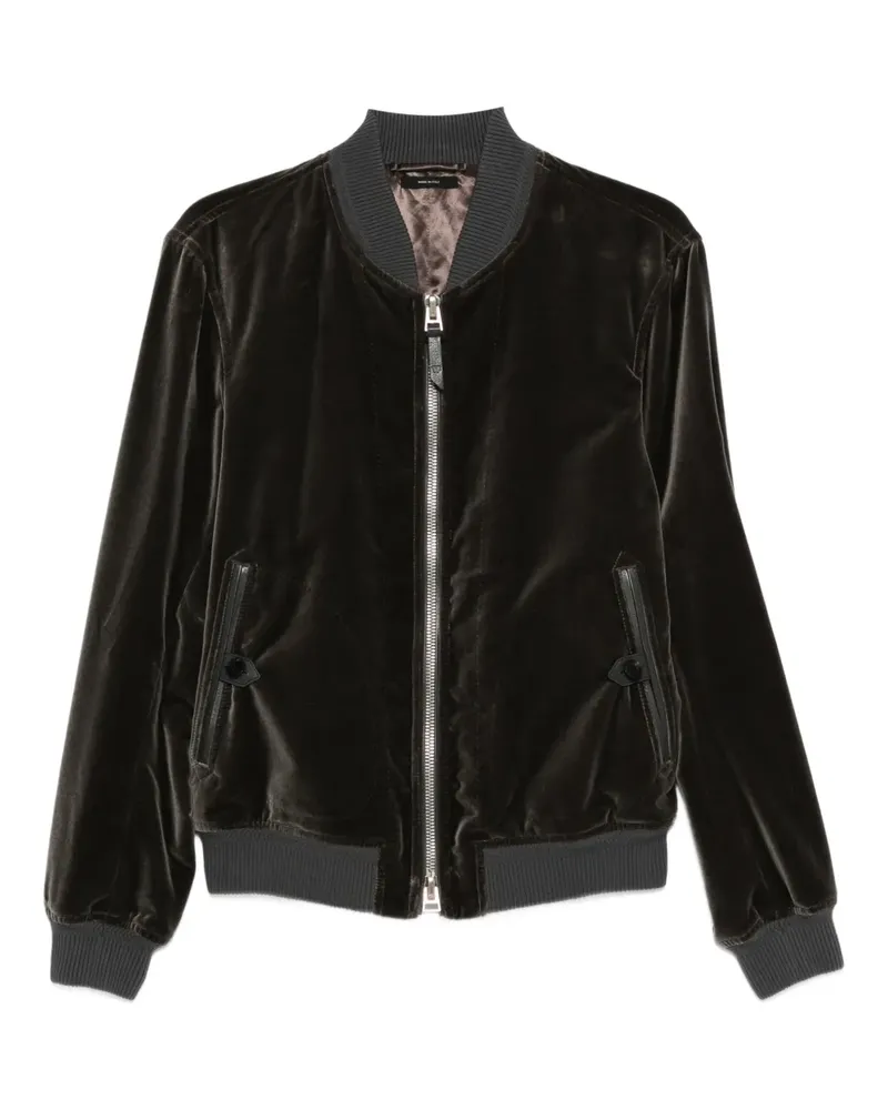 Tom Ford Bomberjacke aus Samt - Grau Grau