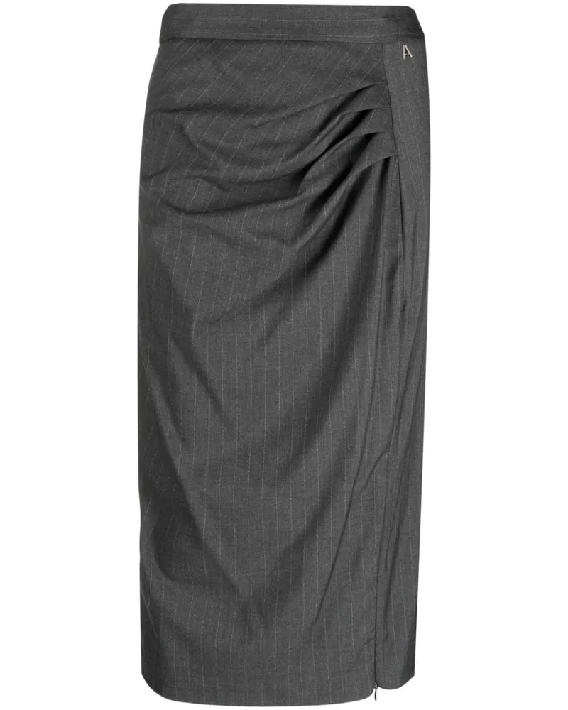Twin-Set Midirock mit Falten - Grau Grau
