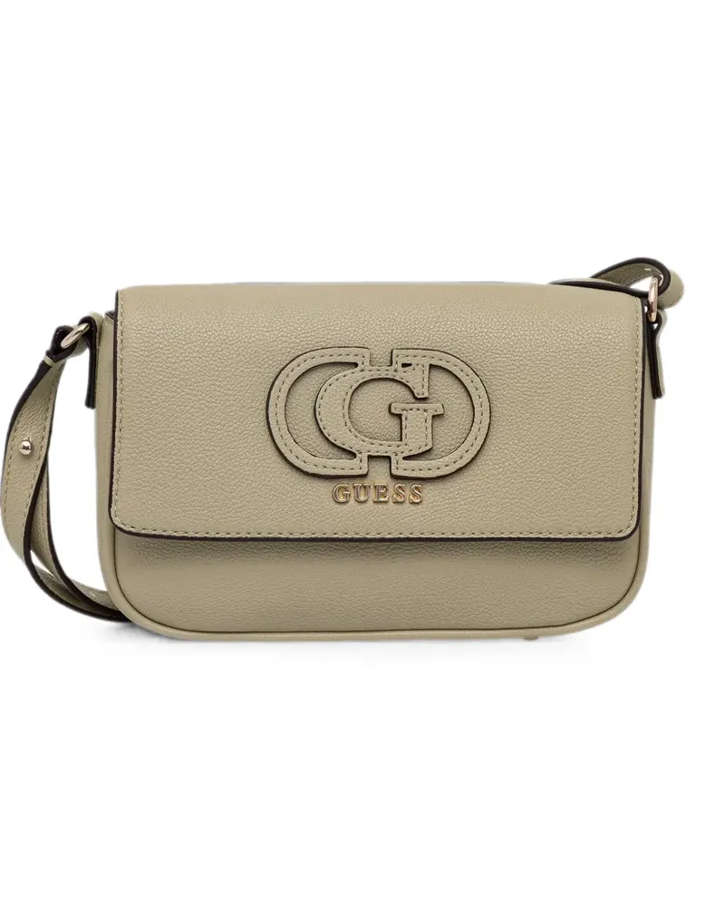 Guess Isola logo-plaque pebbled shoulder bag - Grün Grün