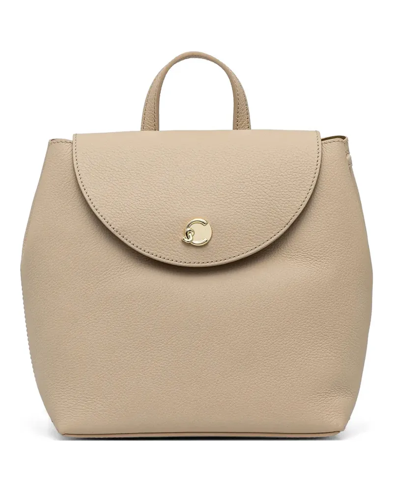 Coccinelle pebble-grain top-handle backpack - Nude Nude