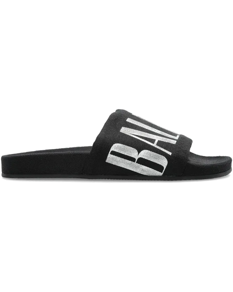 Balenciaga logo-print slides - Schwarz Schwarz
