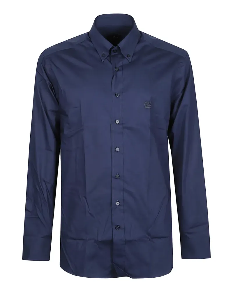 Etro Pegaso-embroidered button-down shirt - Blau Blau