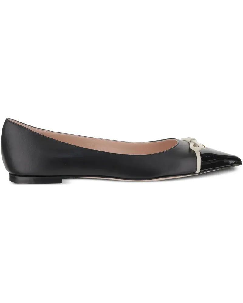 Valentino Garavani Ballerinas mit Kontrastschleife - Schwarz Schwarz