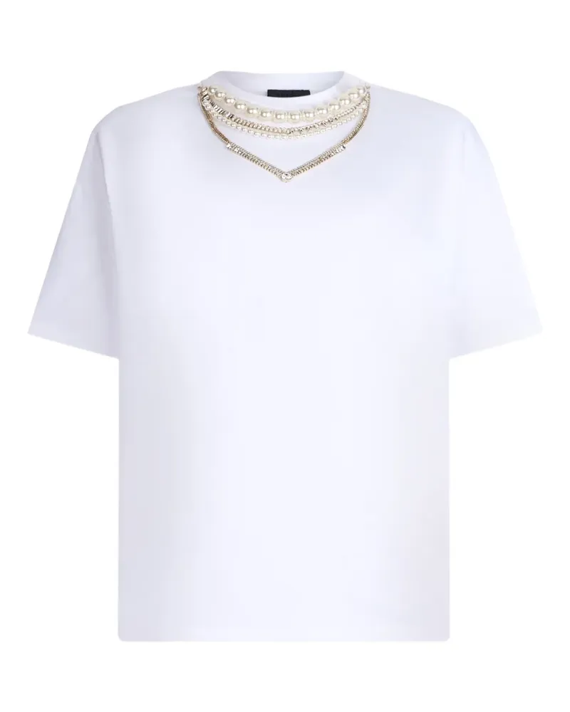 Liu Jo T-Shirt mit Strass - Weiß Weiß