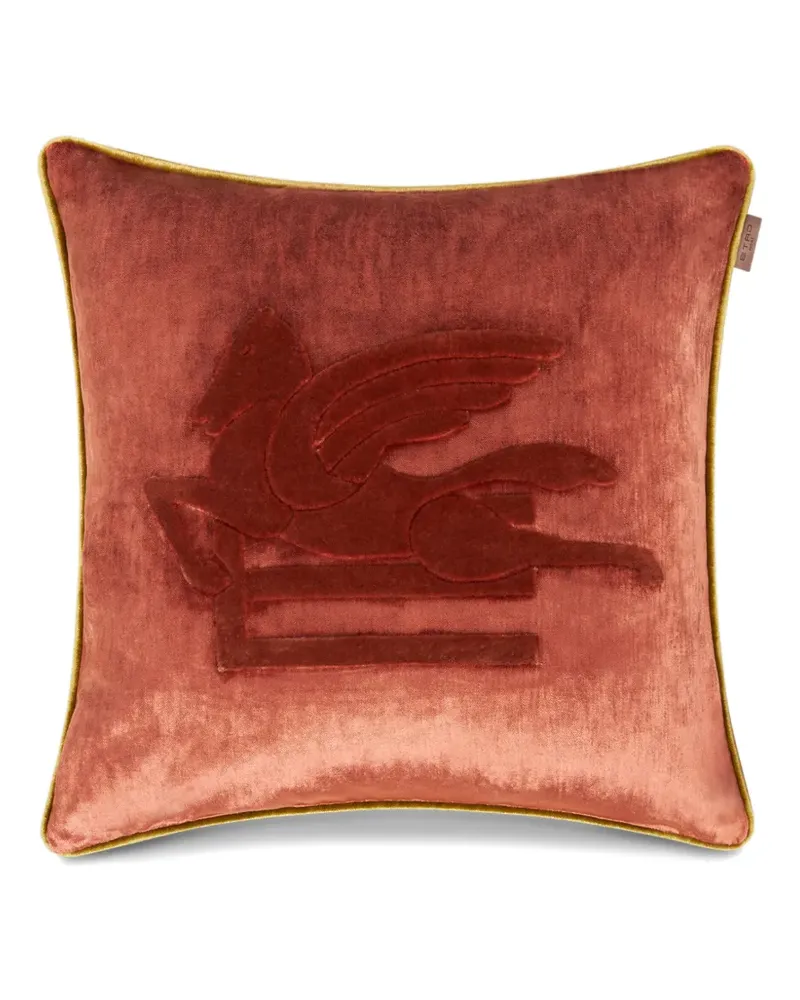 Etro Kissen aus Samt mit Pegaso-Stickerei - Rot Rot