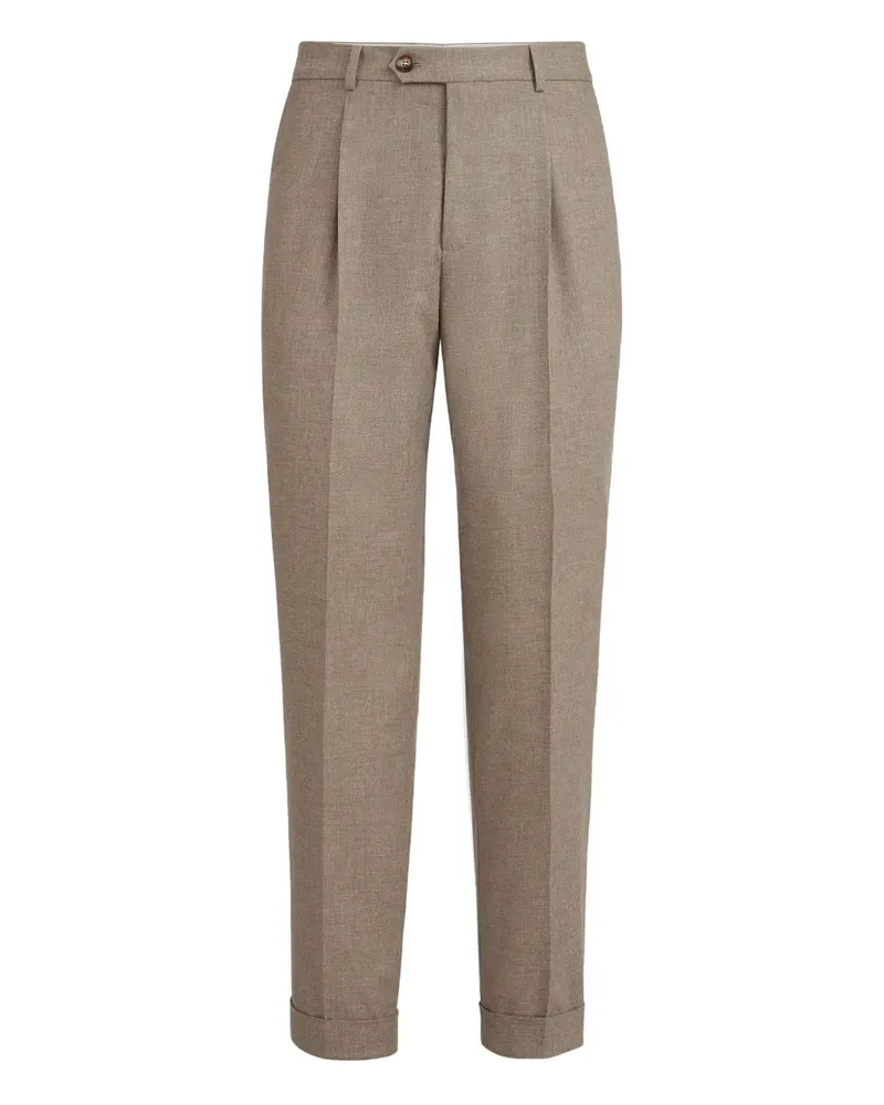 Brunello Cucinelli Mouliné-Hose mit Falten - Braun Braun
