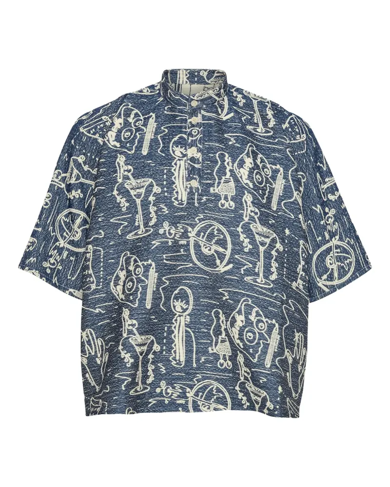 Henrik Vibskov graphic T-shirt - Blau Blau