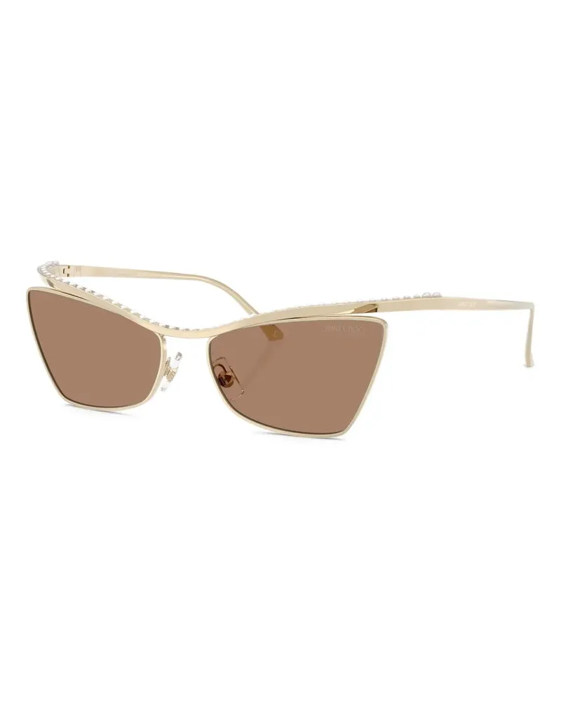 Jimmy Choo Cat-Eye-Sonnenbrille mit Kristallen - Gold Gold