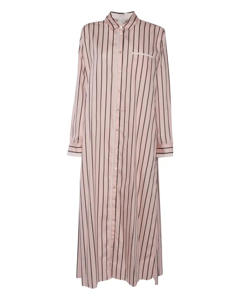 forte_forte Gestreiftes Hemdkleid - Weiß Weiß