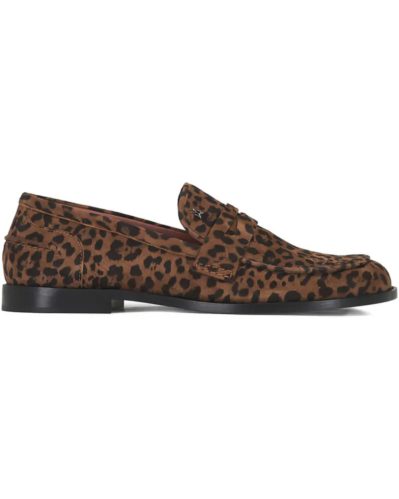Amina Muaddi Tilda leopard-pattern loafers - Braun Braun