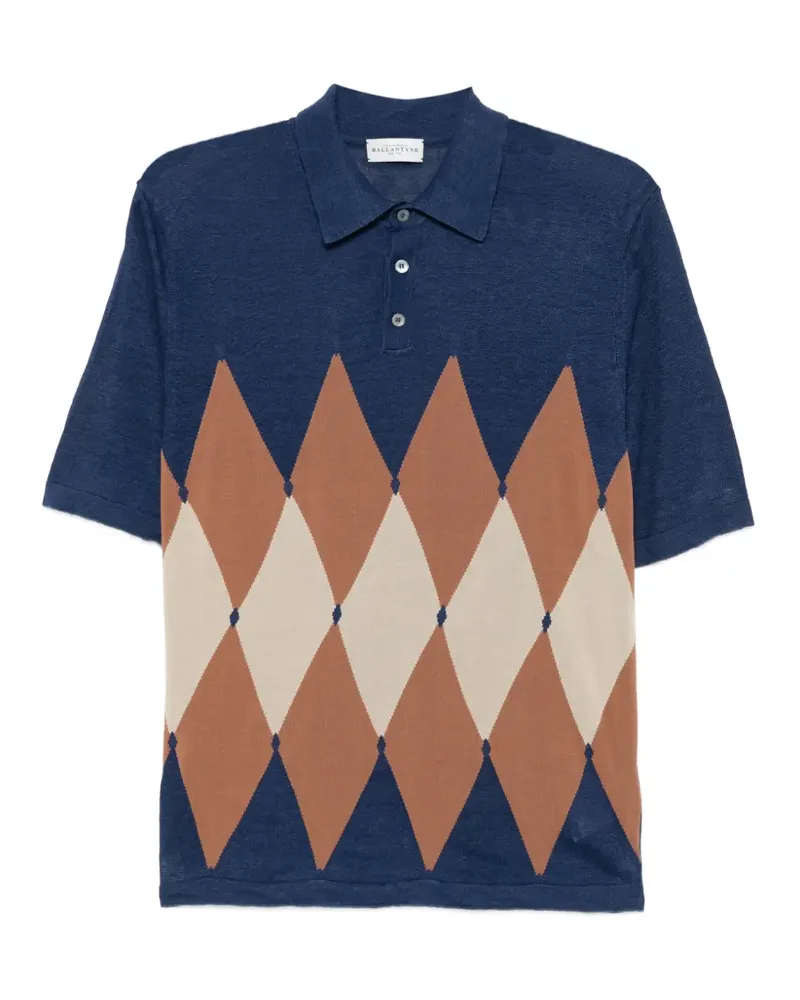 Ballantyne argyle-pattern polo shirt - Blau Blau