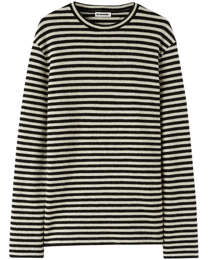 Jil Sander Gestreifter Pullover - Schwarz Schwarz