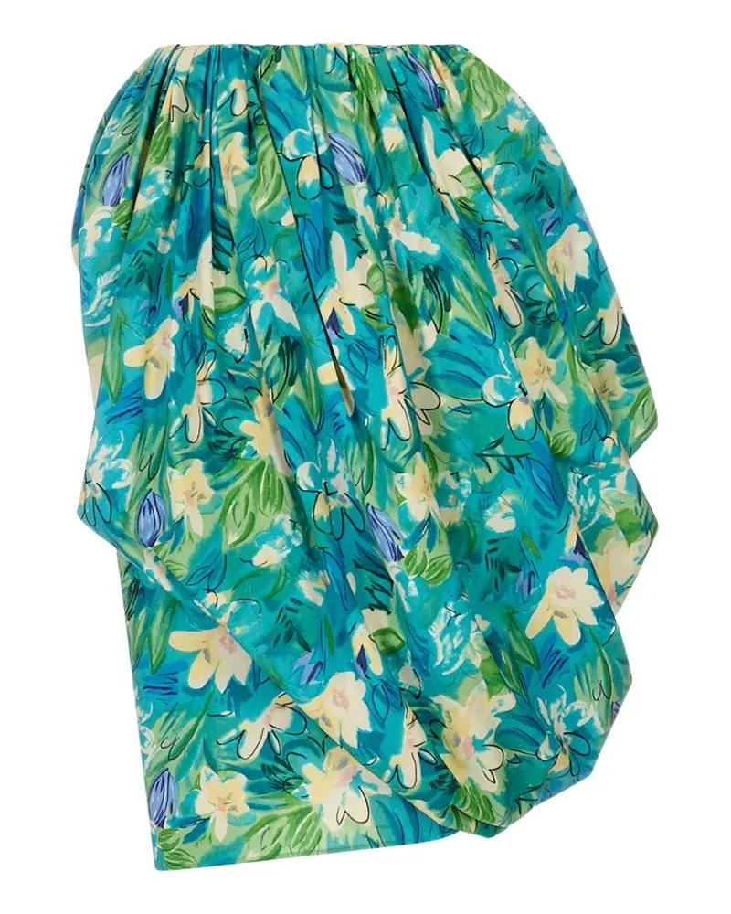 Chloé floral-print draped mini skirt - Blau Blau