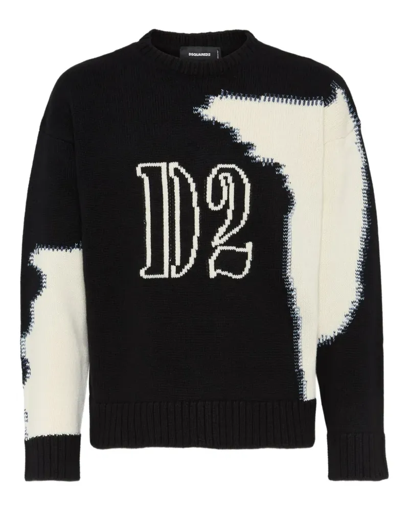 Dsquared2 Gestrickter Intarsien-Pullover - Schwarz Schwarz