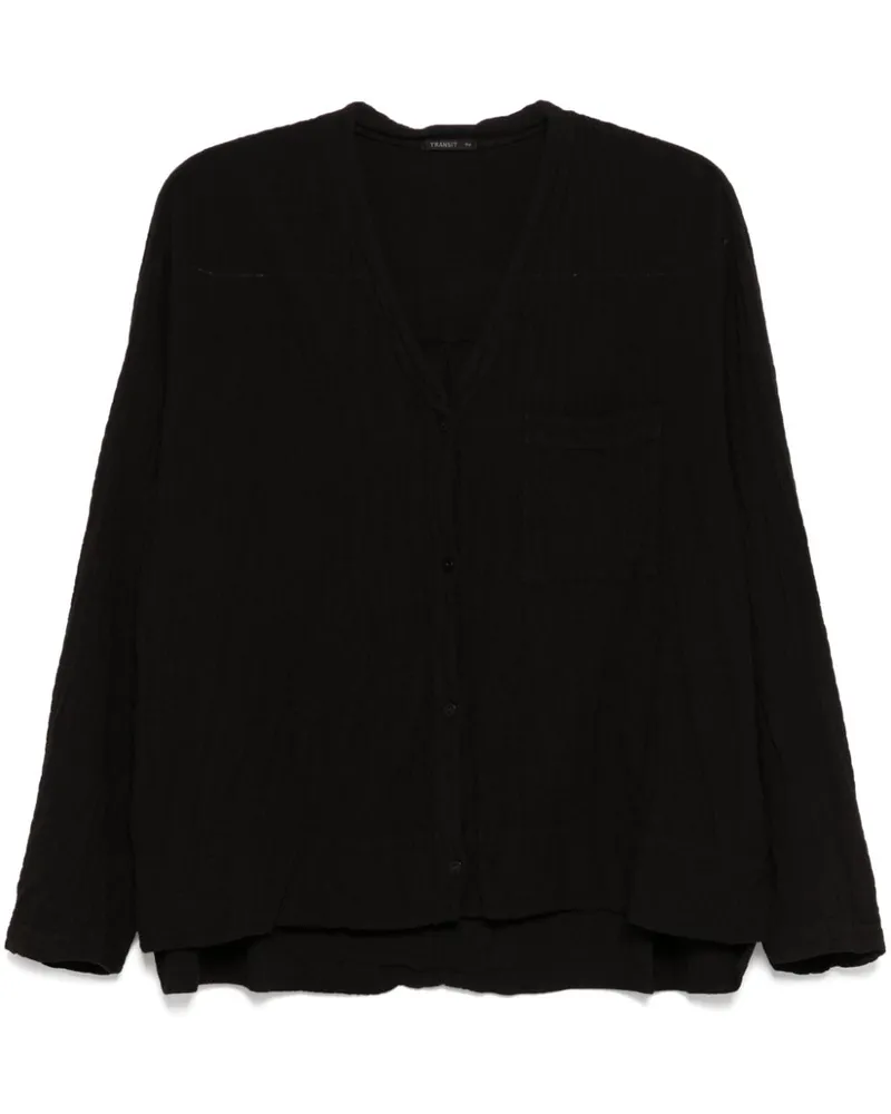 TRANSIT Bluse mit V-Ausschnitt - Schwarz Schwarz