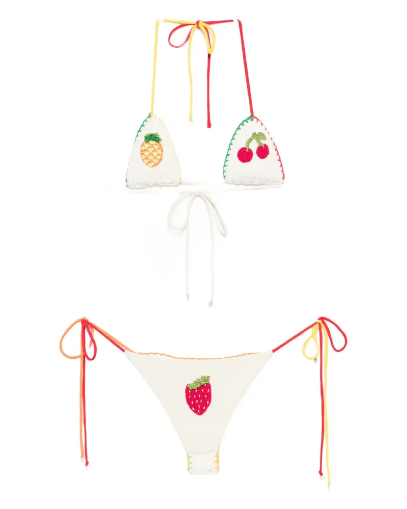 Leslie Amon Tutti Frutti Bikini - Weiß Weiß