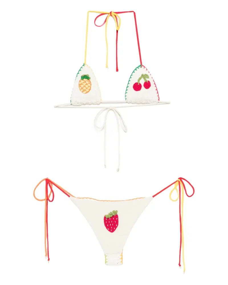 Leslie Amon Tutti Frutti Bikini - Weiß Weiß