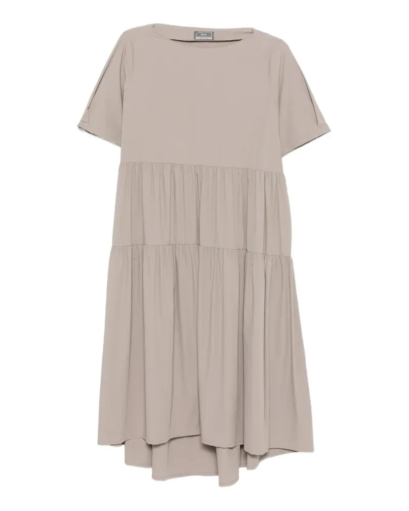Herno tiered short-sleeve midi dress - Grau Grau