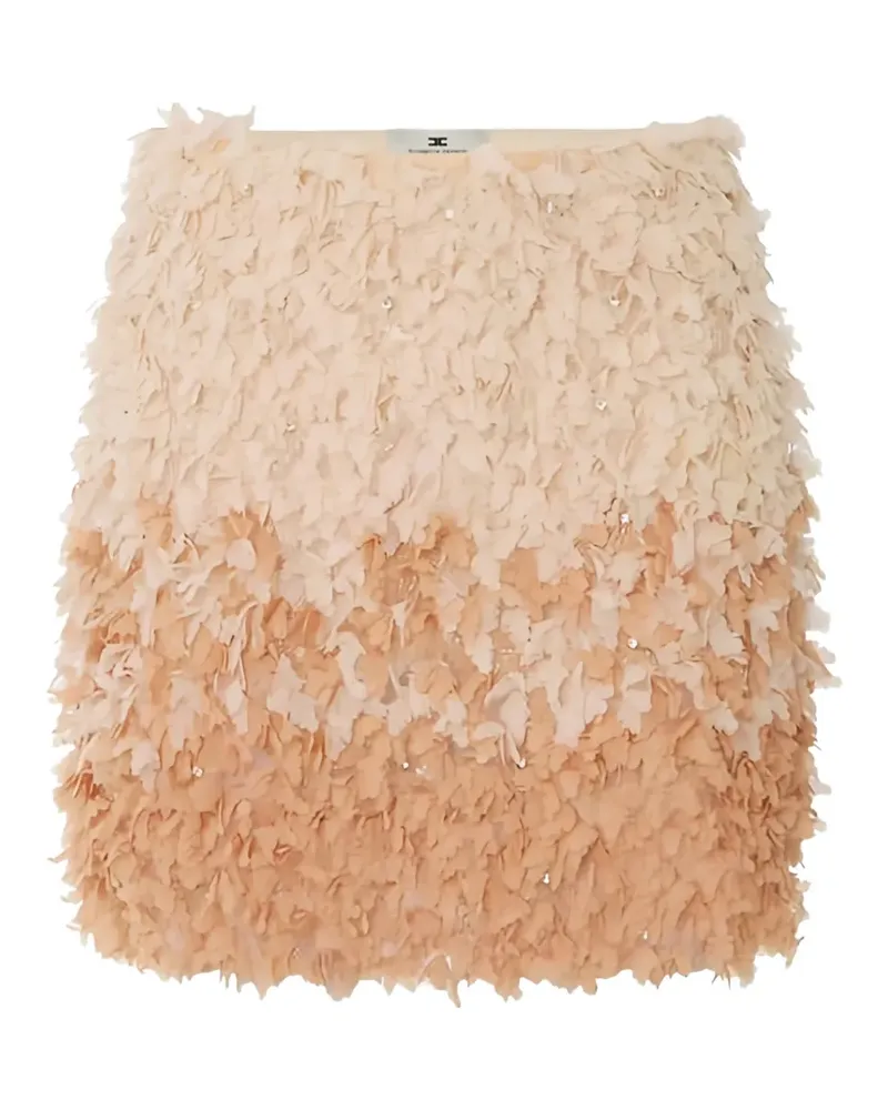 Elisabetta Franchi floral embroidered mini skirt - Nude Nude
