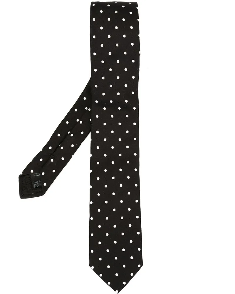 Dolce & Gabbana Gepunktete Jacqaurd-Seidenkrawatte - Schwarz Schwarz