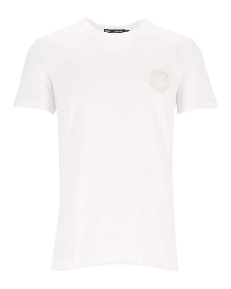 Dolce & Gabbana logo-embroidered T-shirt - Weiß Weiß