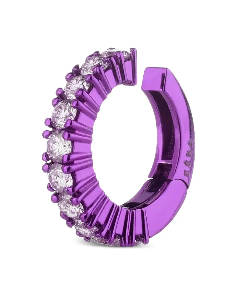 EÉRA 18K white gold diamonds huggie earring - Violett Violett