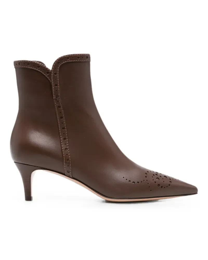 Gianvito Rossi Spitze Stiefeletten mit Budapester-Detail - Braun Braun