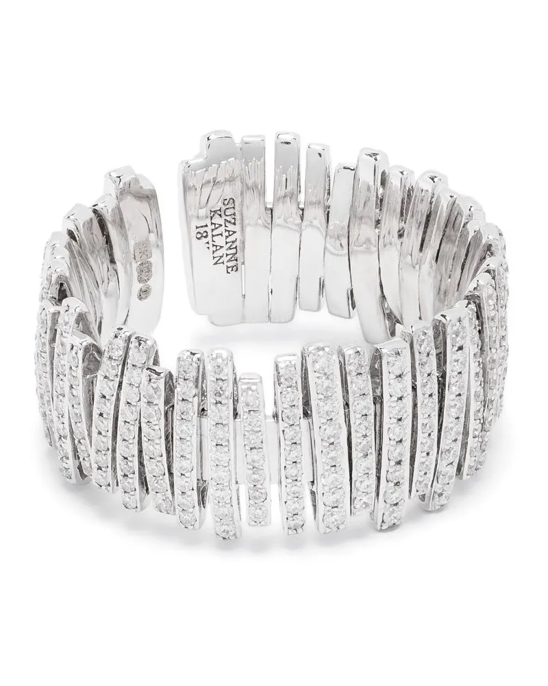 Suzanne Kalan 18kt Weißgoldring mit Diamanten Silber