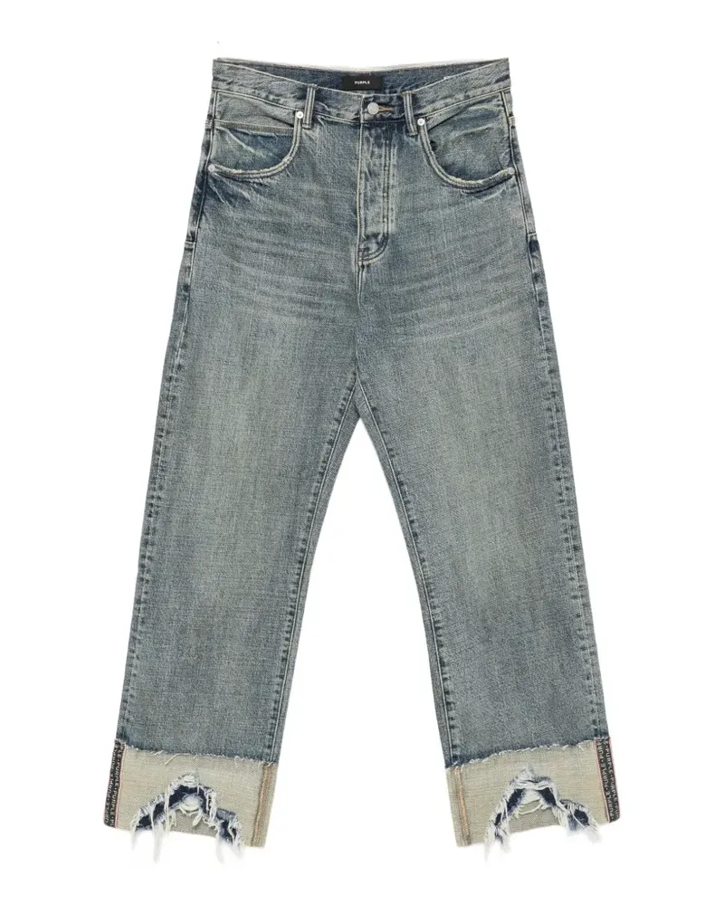 PURPLE BRAND Ausgeblichene Jeans im Distressed-Look - Blau Blau