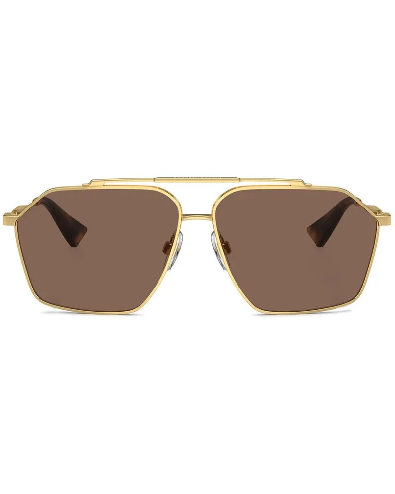 Dolce & Gabbana Sonnenbrille mit eckigem Gestell - Gold Gold