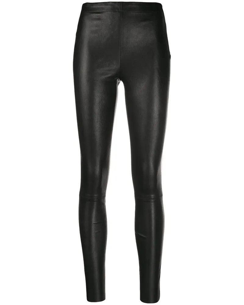 Alice + Olivia Leggings aus Lammleder - Schwarz Schwarz