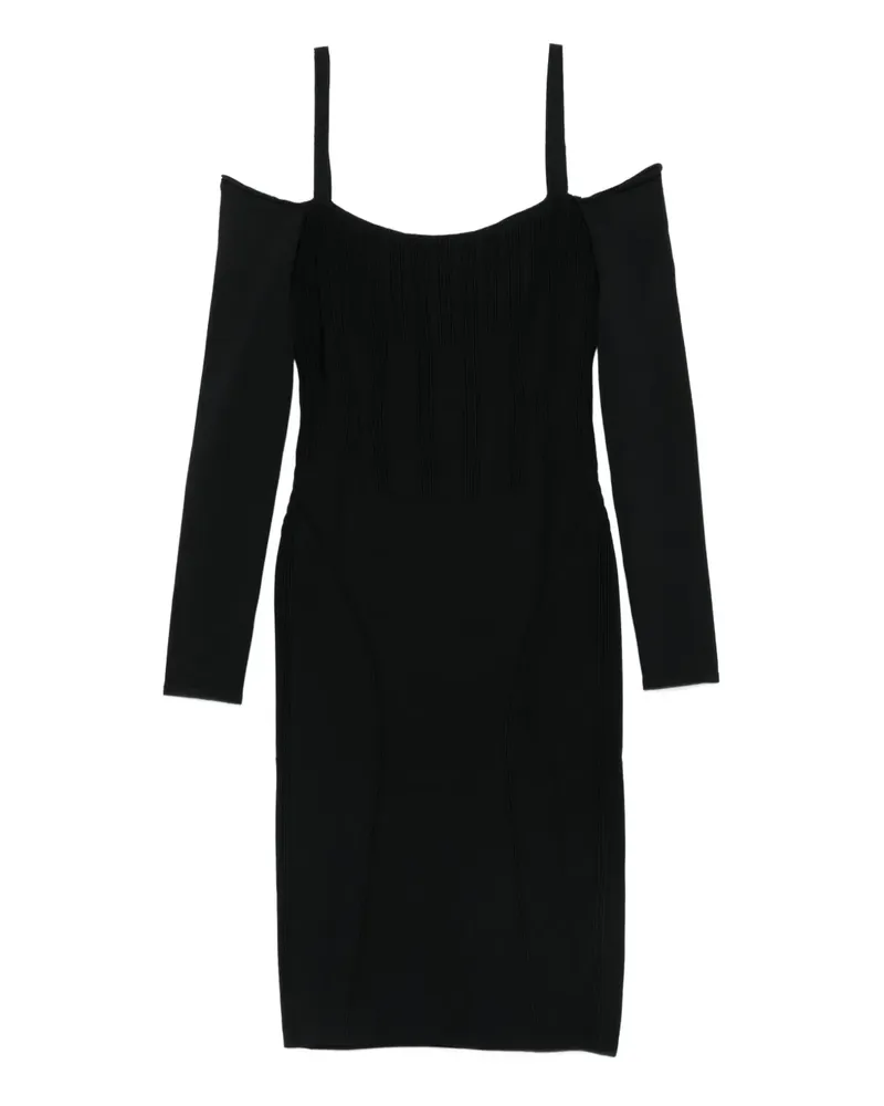 Thierry Mugler Schulterfreies Minikleid - Schwarz Schwarz