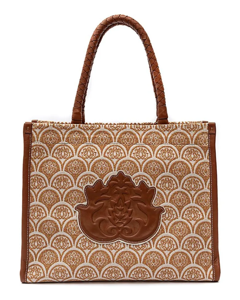 ISLA Sirena Schultertasche mit Jacquard-Print - Nude Nude