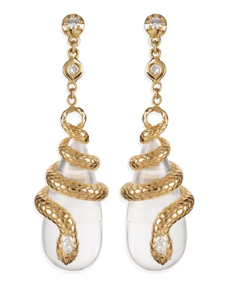 Jacquie Aiche 14kt Sophia Gelbgoldohrringe mit Diamanten Gold