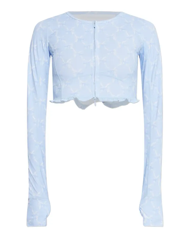 LoveShackFancy Laudie ruffle long-sleeve top - Blau Blau