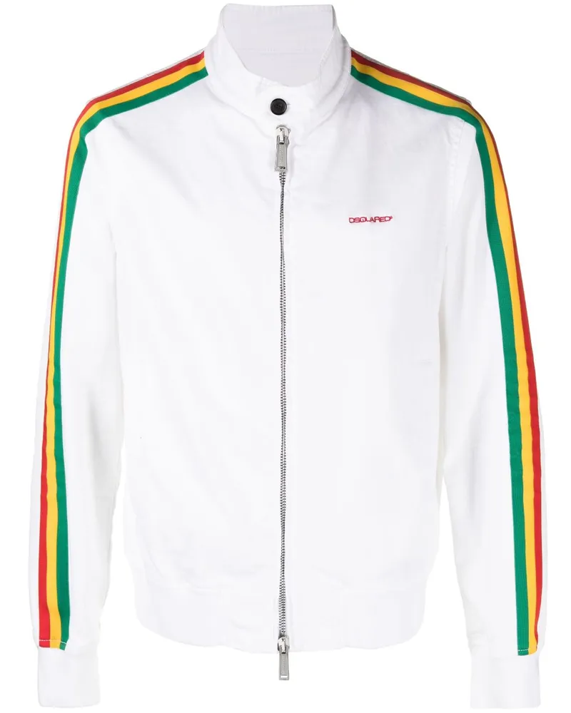 Dsquared2 Bomberjacke mit gestreiftem Detail - Weiß Weiß