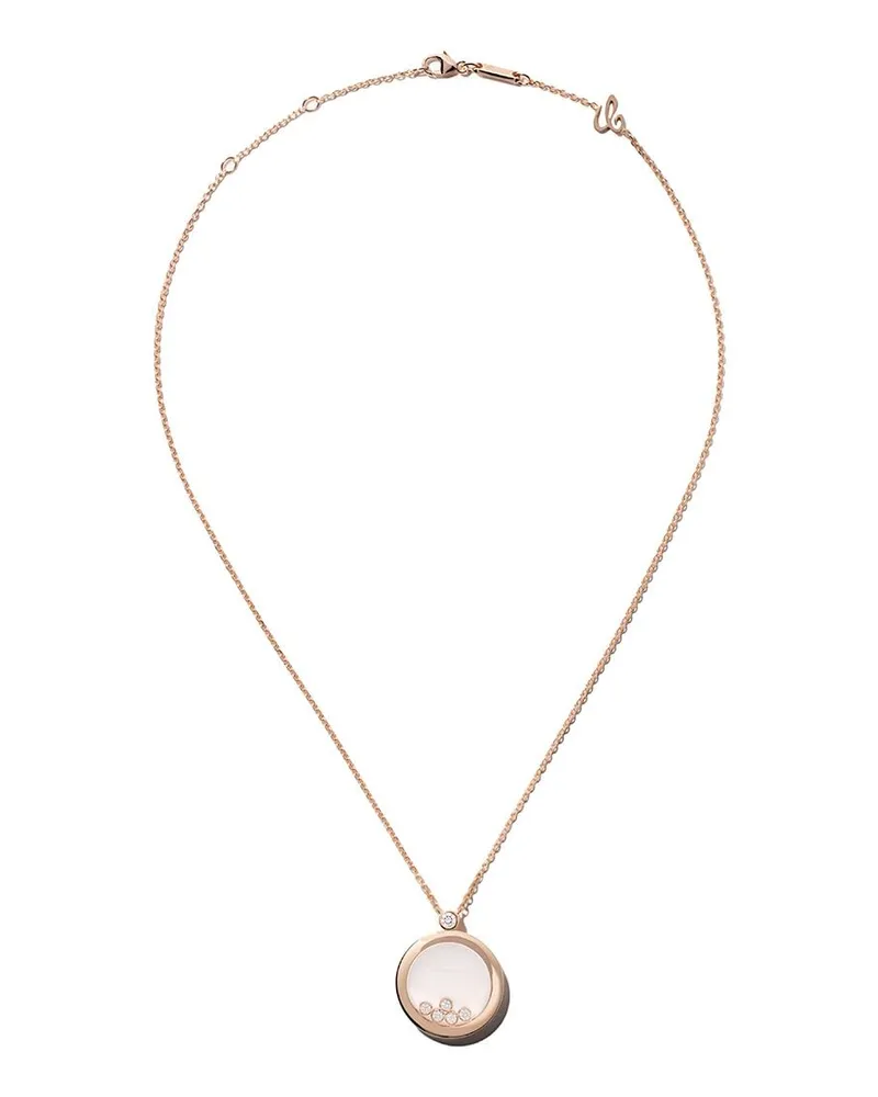 Chopard 18kt 'Happy Diamonds Icons' Rotgoldhalskette mit Diamant - Rosa Rosa