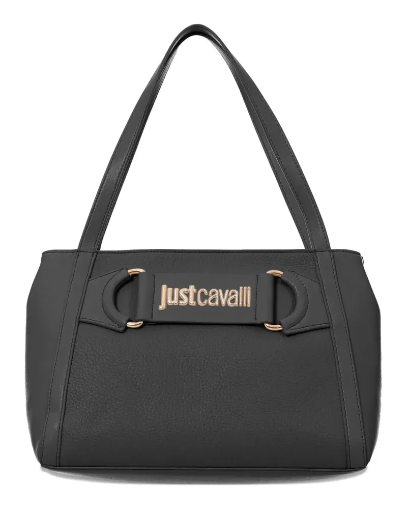 Just Cavalli Schultertasche mit Logo-Schild - Schwarz Schwarz