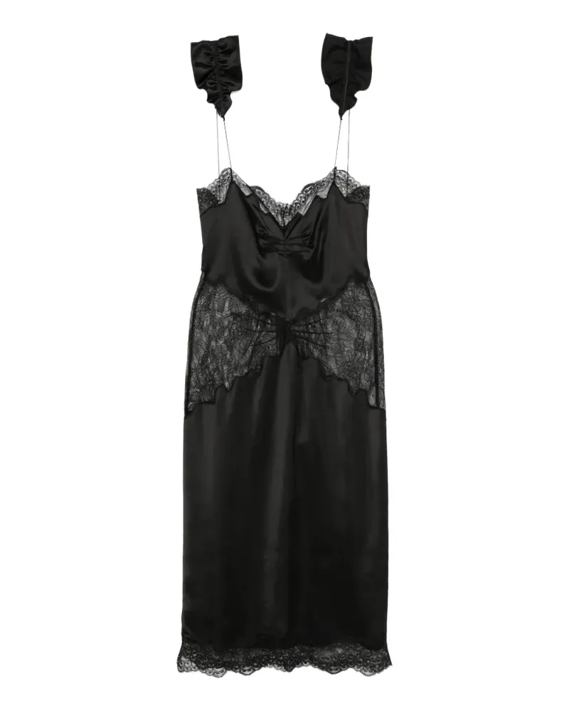 ATTICO Kleid mit Spitzenbesatz - Schwarz Schwarz