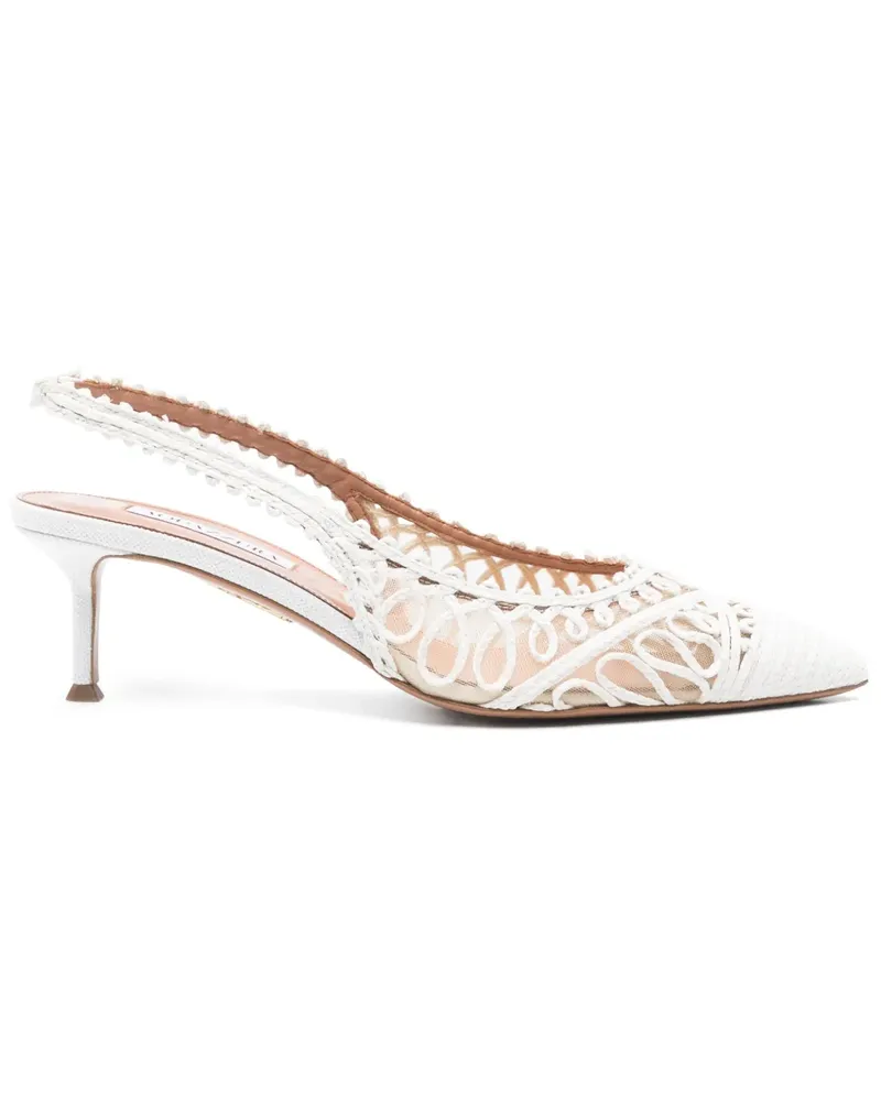Aquazzura Kahlo Slingback-Pumps 50mm - Weiß Weiß