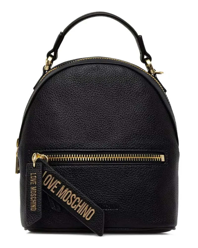 Moschino Rucksack mit Logo-Schild - Schwarz Schwarz