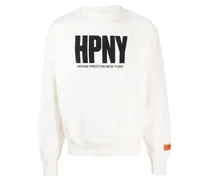 Sweatshirt mit geflocktem Logo - Weiß