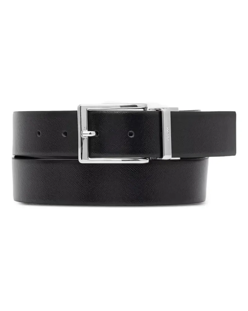 Guess Milano saffiano-effect buckle-fastening belt - Schwarz Schwarz