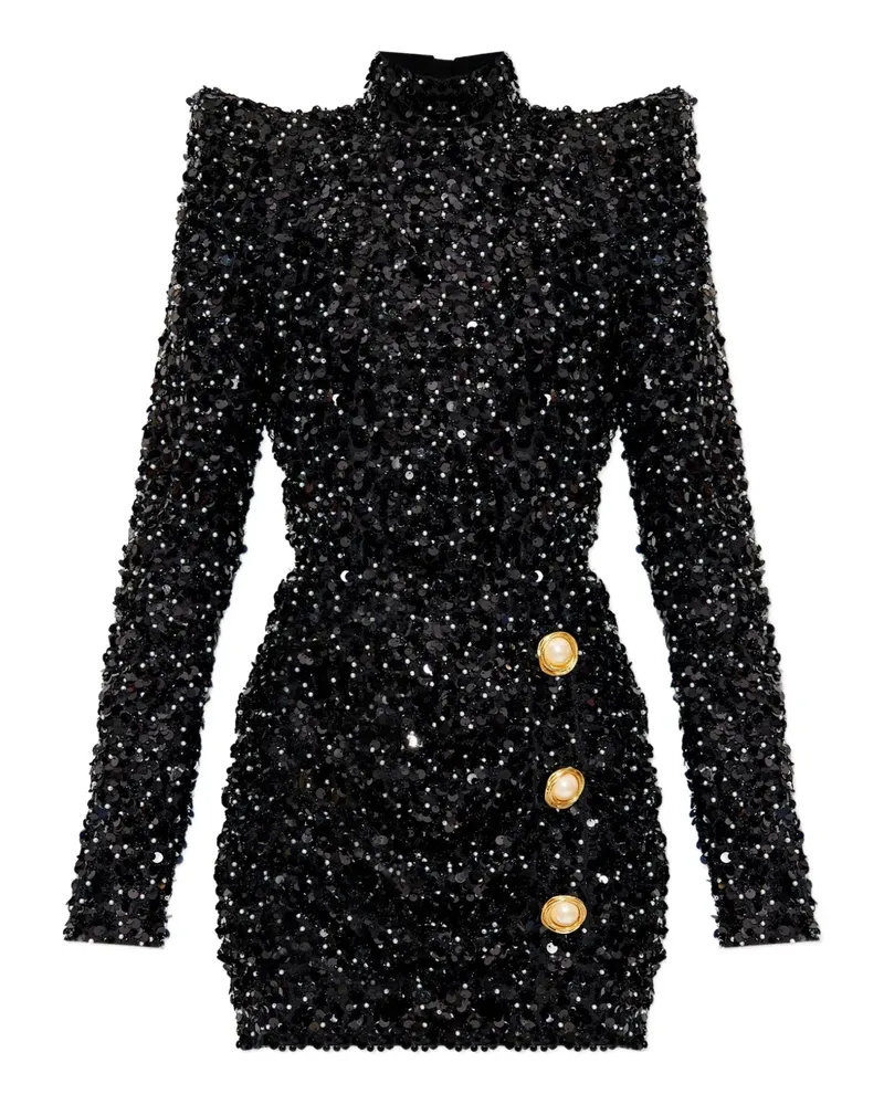 Balmain Kleid mit Pailletten - Schwarz Schwarz