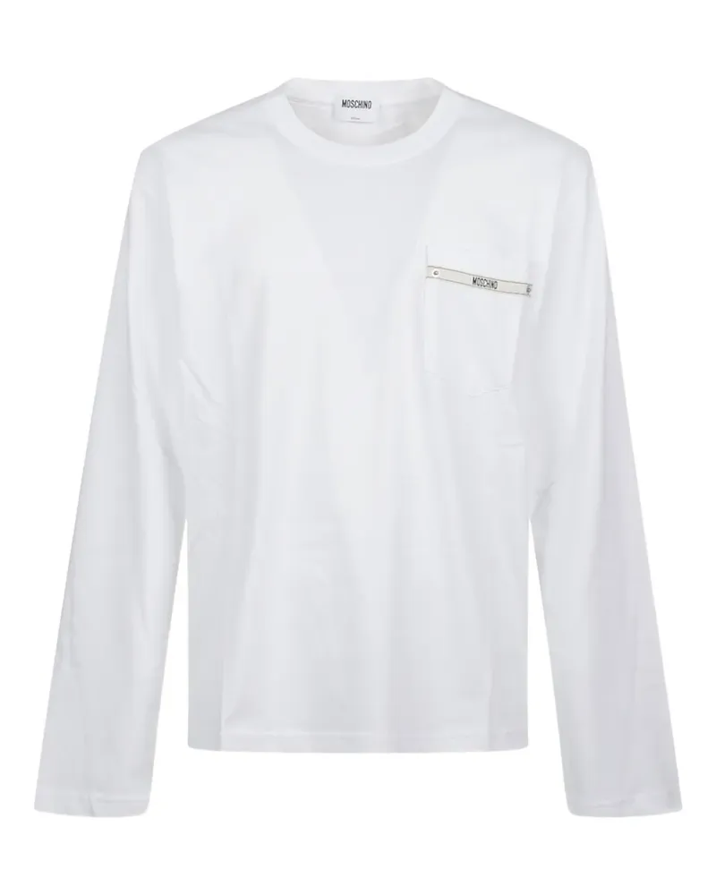 Moschino Langarmshirt mit Tasche - Weiß Weiß